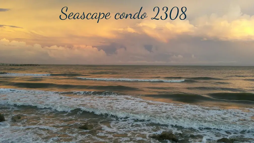Seascape Condo 2308 vacation rental in Galveston — sunset over the gulf surf