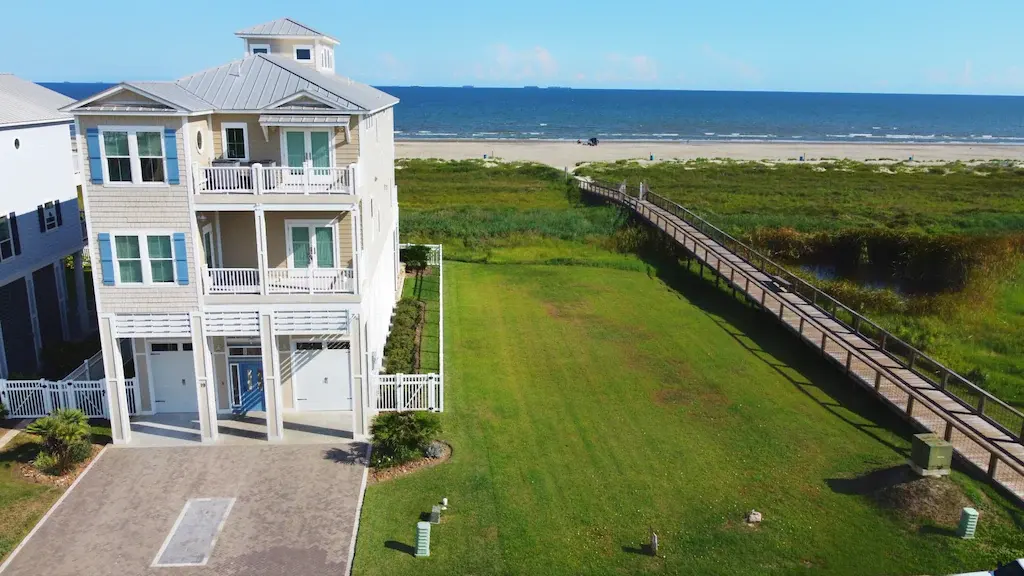 Sandy Sea-cret vacation rental in Galveston — five-bedroom beach house steps from the gulf